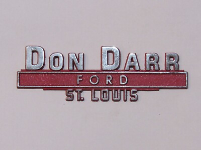 #ad Vintage Don Darr Ford St. Louis Missouri Metal Dealer Badge Emblem Tag Trunk MO $42.95