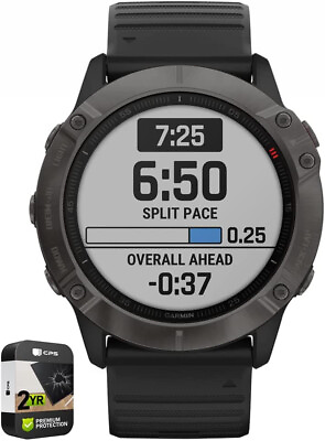 #ad Garmin fenix 6X Sapphire Multisport GPS Smartwatch Carbon Gray DLC $99.99