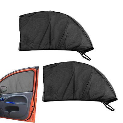 #ad 2× SUV Car Side Front Window Screen Sun Shade Cover Mesh Bugs Net UV Protection $9.35