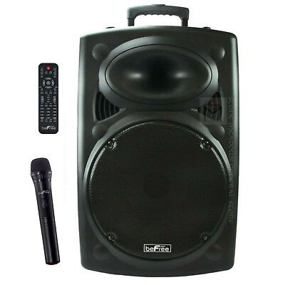 #ad beFree 15quot; 900W Portable Bluetooth PA DJ Party Speaker w MIC Remote USB TF AUX $108.93