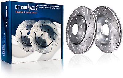 #ad Pair 2 330MM FRONT Drilled and Slotted Brake Rotors for 2007 2008 2009 2010 $166.57