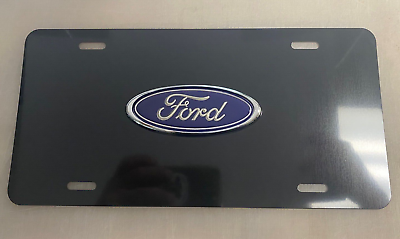 #ad For Ford Front Auto Car Vanity Black Aluminum License Plate f150 escape NEW $13.99
