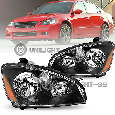 #ad For 2005 2006 Nissan Altima Black Headlights Assembly Amber Corner Lamps Set $82.99