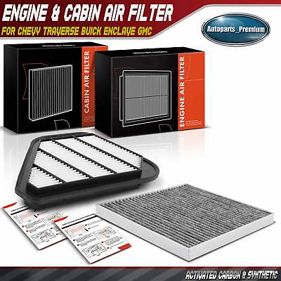 #ad 2x Engine amp; Cabin Air Filter with Activated Carbon for Chevy Traverse Buick GMC $26.99