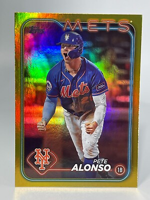 #ad 2024 Topps Series 1 PETE ALONSO New York Mets #20 Gold Foil QTY $2.49