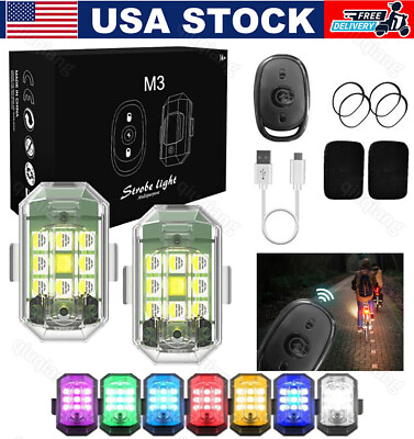 #ad LED Strobe Light Rechargeable Flashing Lights 7 Colors Wireless Remote Control $15.99