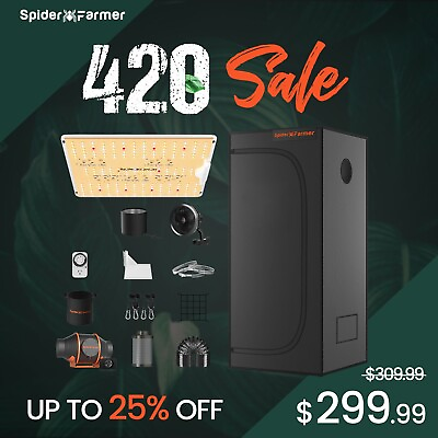 #ad Spider Farmer SF1000D LED Grow Light60x60CM Grow Tent Kits Carbon Filter System $299.99