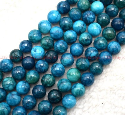 #ad Natural 6 8 10 12mm Blue Apatite Round Gemstone Loose Beads 15 inches Strand AAA $6.99