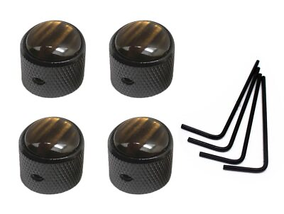 #ad TUOREN 4pcs Amber Top Guitar Dome Knob Volume Tone Control Knobs for Electric... $14.21