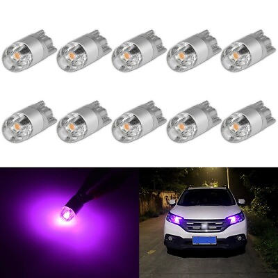 #ad 10 x Canbus T10 194 168 W5W 3030 2 LED SMD Purple Car Side Wedge Light Lamp Bulb $8.65