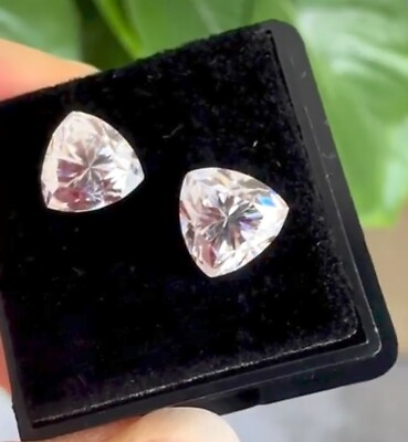 #ad 2pc white Color VVS1 trillion Diamond Stone Certified Loose Gemstone $140.00