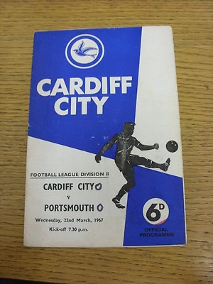 #ad 22 03 1967 Cardiff City v Portsmouth Creased Worn Writing On Covers . Thanks GBP 3.99