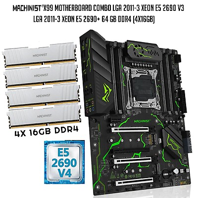 #ad LGA 2011 v3 X99 MR9S V6 Motherboard Xeon E5 2690 V4 CPU 64GB DDR4 RAM Combo Set $199.99
