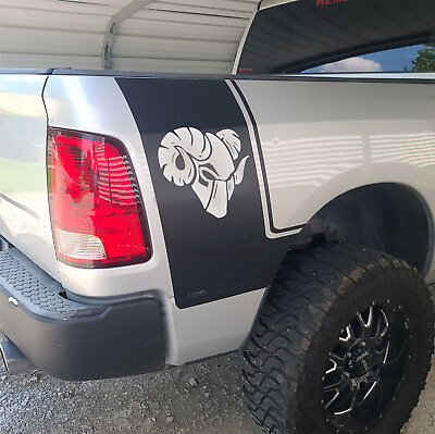 #ad Fits Dodge Ram 1500 Decals Cyborg Vinyl Graphics Rear Side Bed Racing Stripes x2 $47.49