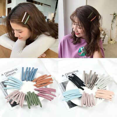 #ad Casual Matte Hair Clip Sweet Candy Color Hairpin Stylish Headwear Barrettes 2Pcs $10.06