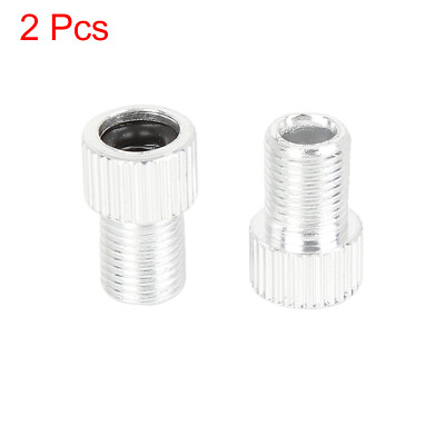#ad Silver Tone French to American Air Pump Tube Bike Valve Adapter 2pcs $6.57