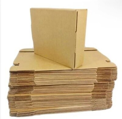 #ad 50x BOXES 9quot; x 6quot; x 3quot; Corrugated Security Shipping Box NO TAPE REQUIRED Boxes $23.32