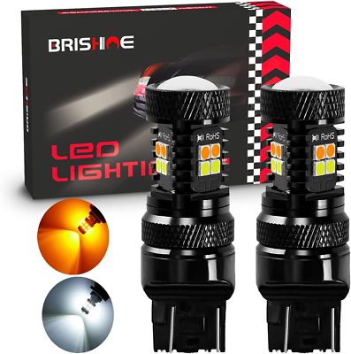 #ad 7443 Switchback LED Bulbs Extremely Bright 3030 Chipsets Xenon White Amber Yello $31.02