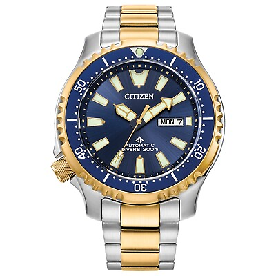 #ad Citizen Promaster Dive Automatic Men#x27;s Two Tone Watch 44MM NY0154 51L $229.99