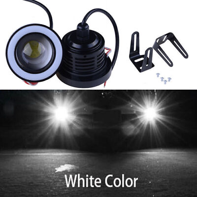 #ad 2X 89mmquot; Car Fog Light LED Projector COB Halo Angel Eye Ring DRL Driving Bulbs $25.70