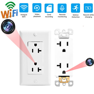 #ad Detachable HD 1080p WiFi IP Nanny Camera in Wall OutletSocket Can Supply Power $71.31