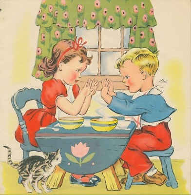 #ad Set of TWO 5x5 Vintage Retro Kids PATTY CAKE Lunch Craft Cotton Fabric Blocks $14.80