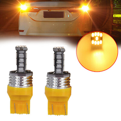 #ad 2X W21W T20 LED Canbus 7440 Turn Signal Light WY21W Bulb Tail Lights 45SMD Amber C $7.98