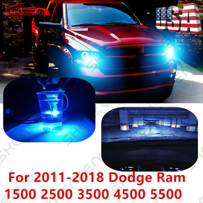 #ad 9005H11 ice blue LED Headlight Hi Low Beam Bulb for Dodge Ram 1500 2500 2011 18 $49.19