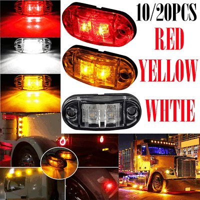 #ad 10x LED Side Marker Amber Red Lights Clearance Light Truck Trailer RV US EOA $7.59