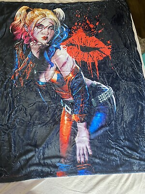 #ad #ad Harley Quinn Batman Throw Blanket Harley Cover Silk Touch 50quot; x 60quot; $39.95
