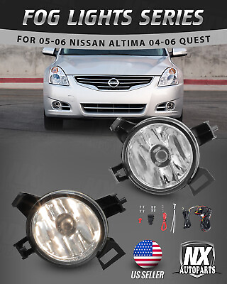 #ad For 05 06 Nissan Altima 04 06 Quest Fog Lights Clear Lens Lamp Wiring Kit Switch $42.99