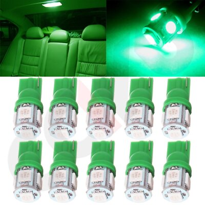 #ad 10X T10 Green 5 SMD 194 168 W5W LED 5050 Car Map Light Lamp Bulb For Ford F 150 $7.83