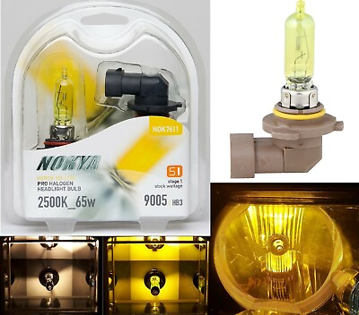 #ad Nokya 2500K Yellow 9005 HB3 Nok7611 65W Two Bulbs Light DRL Daytime Replacement $22.80