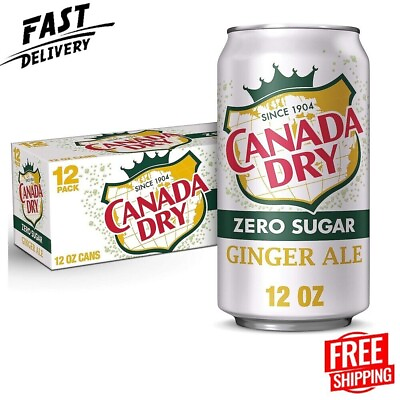 #ad Zero Sugar Ginger Ale Soda 12 Fl Oz Cans Pack of 12 ⭐️⭐️⭐️⭐️⭐️ $11.20