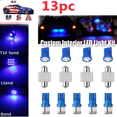 #ad 13PC Blue LED Lights Interior Package Kit For Dome License Plate Lamp Bulb MOD $9.23
