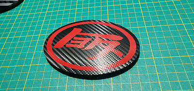 Custom Rear Emblem for 2013 2023 camrys carbon background red brushed teq logo $44.99