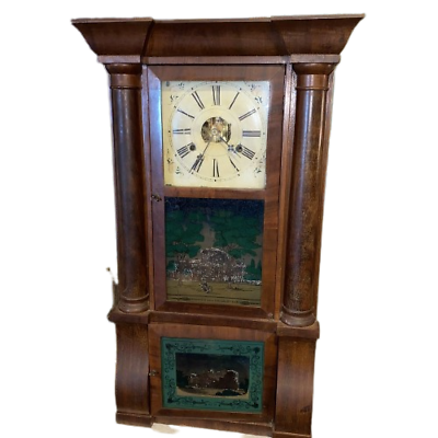 #ad Birge amp; Peck Triple Clock for J.M.Patterson kneeler hall Ithial Town Paintings $495.00