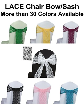 #ad LACE Chair Sashes Bows Ribbon 6quot;X108quot; Event Wedding Party Decoration FREE SHIP $109.99