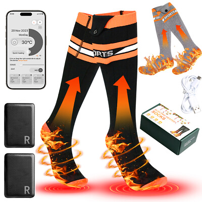 #ad Rechargeable Electric Heated Socks 5000mAh Battery Men Women Winter Foot Warmer $33.99