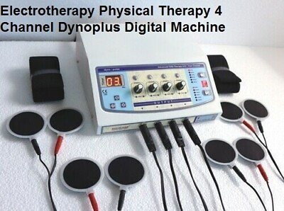 Advance 4 channel Electrotherapy Dynoplus Machine Physiotherapy Carbon Pads Resu $190.00