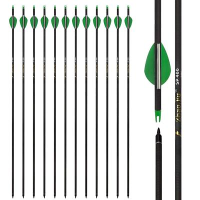 #ad Zhao.Fu 29 Inch Carbon Arrow Practice Hunting Arrows Spine 400 with Removable... $43.93