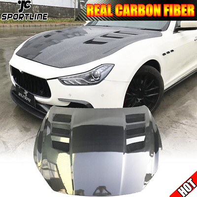 #ad Fits Maserati Ghibli S Q4 Base 2014 20 REAL CARBON Engine Hood Bonnet Lid Cover $1994.99