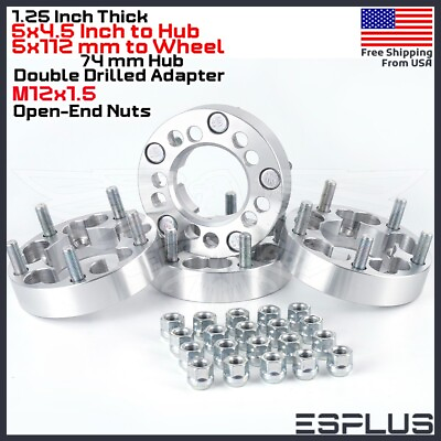 #ad 4x Ford 1.25quot; 5x4.5quot; Hub to 5x112mm Different Wheel Conversion Adapter 1 2 20 $79.99