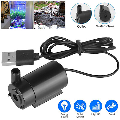#ad Water Pump Mini Mute Submersible USB 5V 1M Cable Garden Fountain Tool Fish Tank $5.98