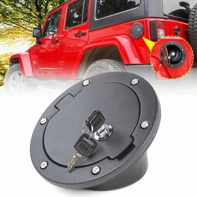 #ad 1x Fuel Door Cover Locking Gas Cap Cover for 07 17 Jeep Wrangler JK amp; Unlimited $31.99