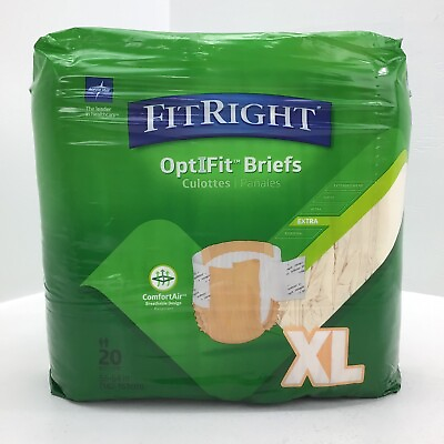 #ad Fit Right Optifit Briefs Diapers XL Adult Underwear 56” 64” 20 pack New $19.89