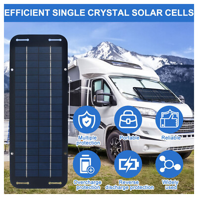 #ad 30W Solar Panel 12VTrickle Charger Battery Charger Kit Black For Campers RV Car $18.49