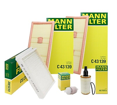 #ad Mann Oil Paper Cabin Fuel 2 Air Filter Service Kit For Mercedes W166 ML350 3.5L $74.95