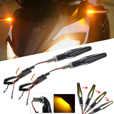 #ad For Honda Yamaha Suzuki Motorcycle 12 LED Turn Signals Amber Lamp Blinker Light $9.99