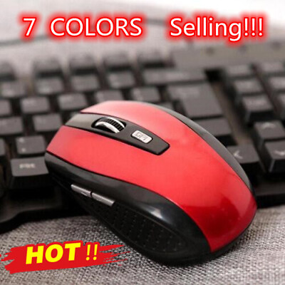 #ad 2.4GHz Cordless Wireless Optical Mouse Mice Laptop PC Computer amp; USB Receiver` $2.97